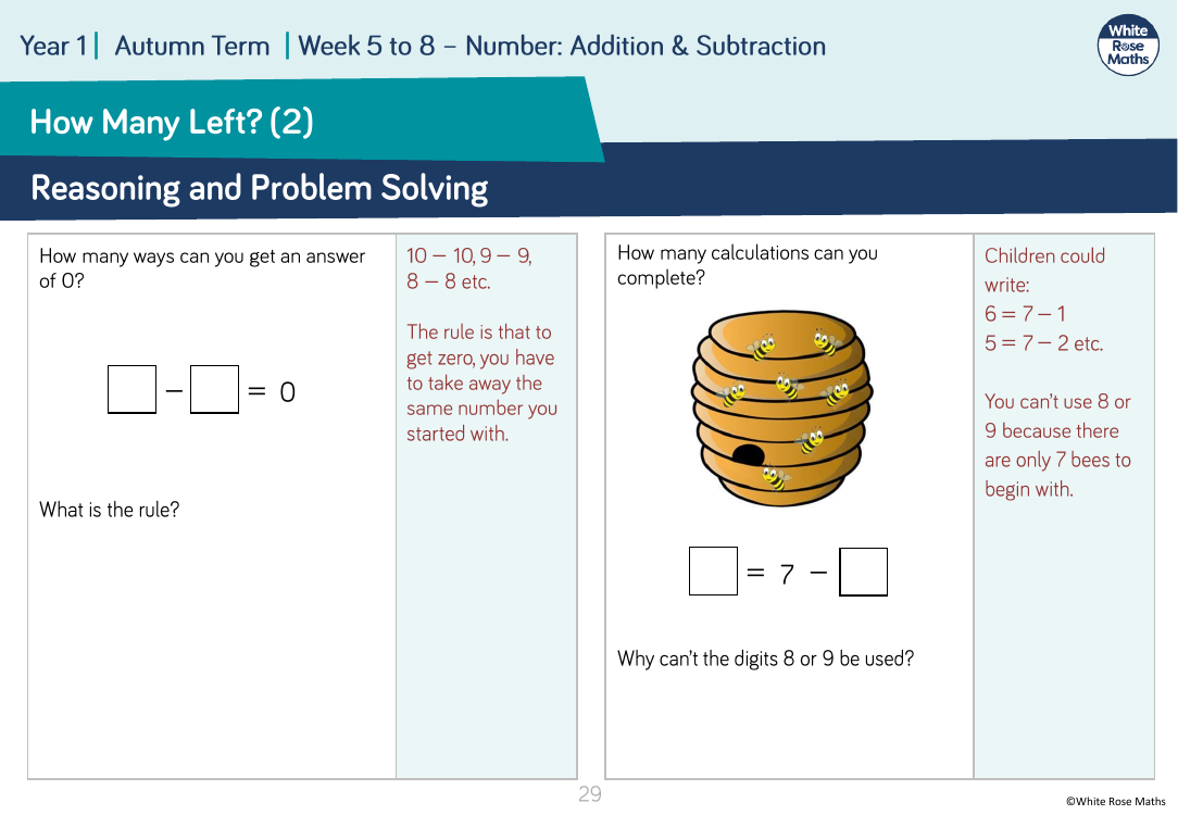 How many left? (2): Reasoning and Problem Solving