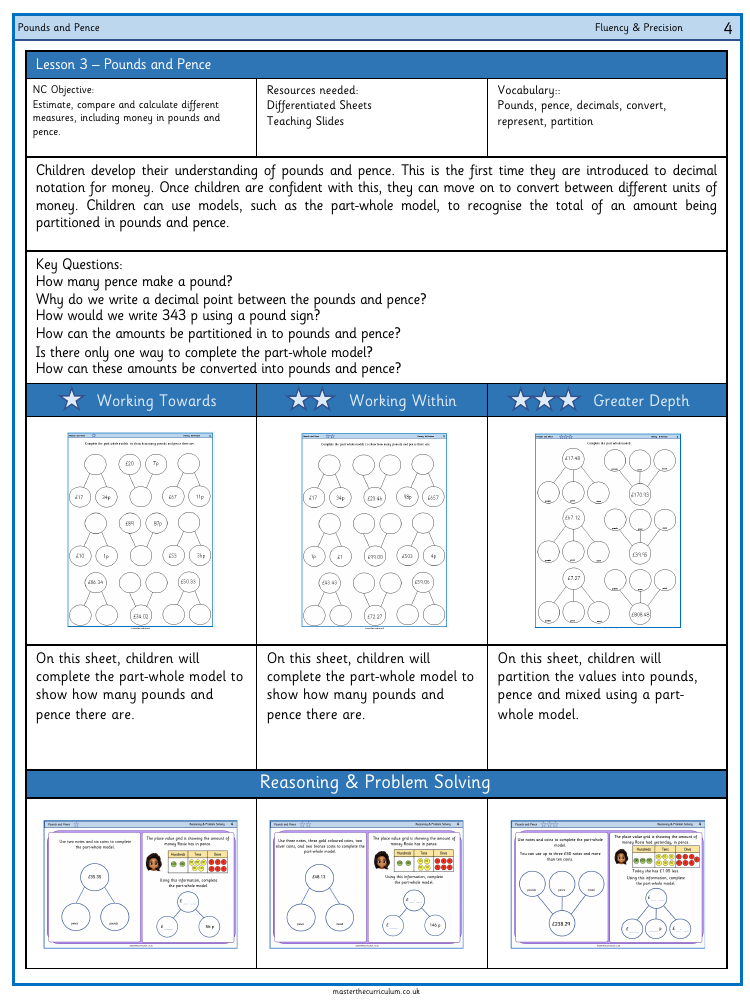 Money - Pounds and Pence (3) - Worksheet