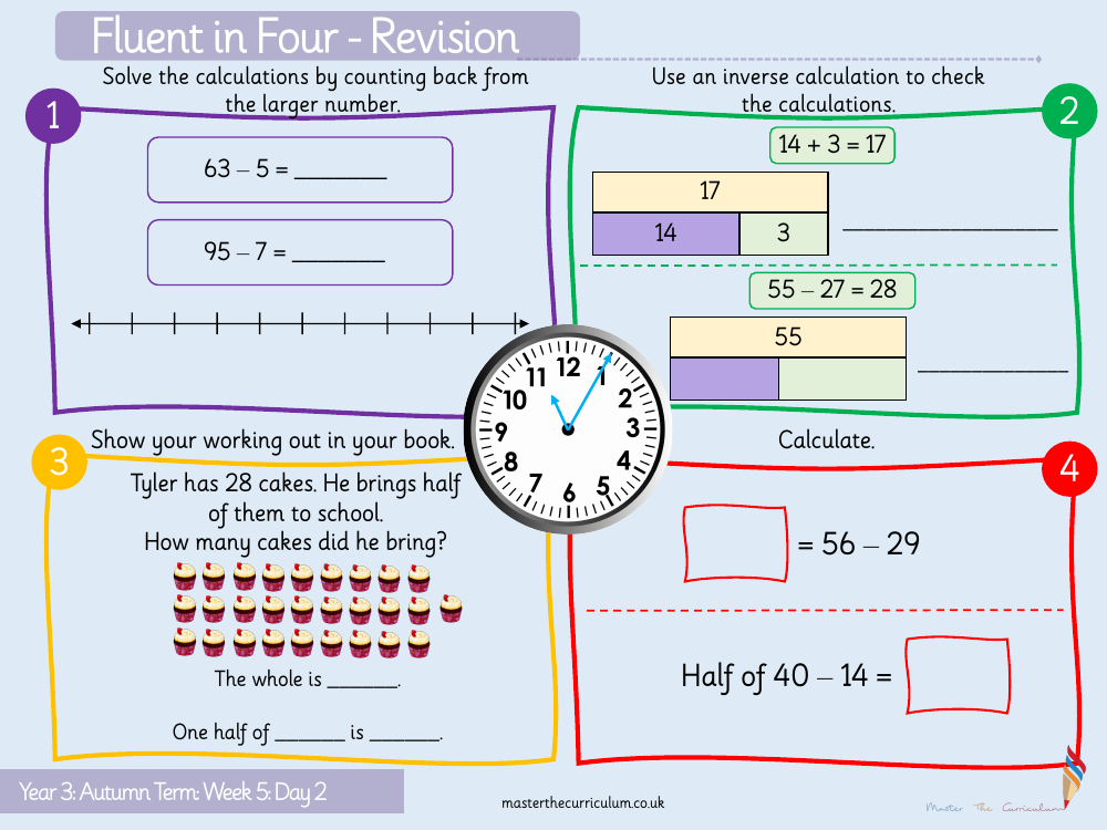 Addition and subtraction - Subtract a one-digit number from a three-digit number crossing 10 - Starter