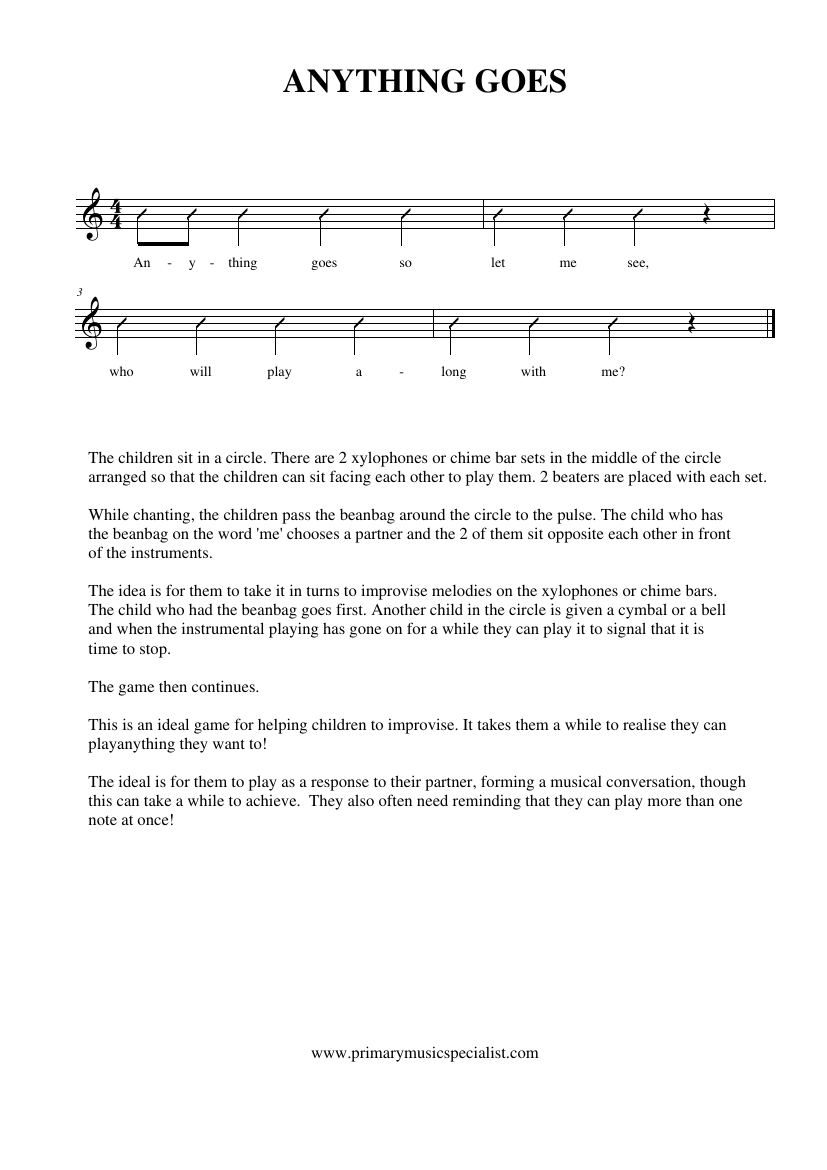Instrumental Reception Notations - Anything goes instrumental