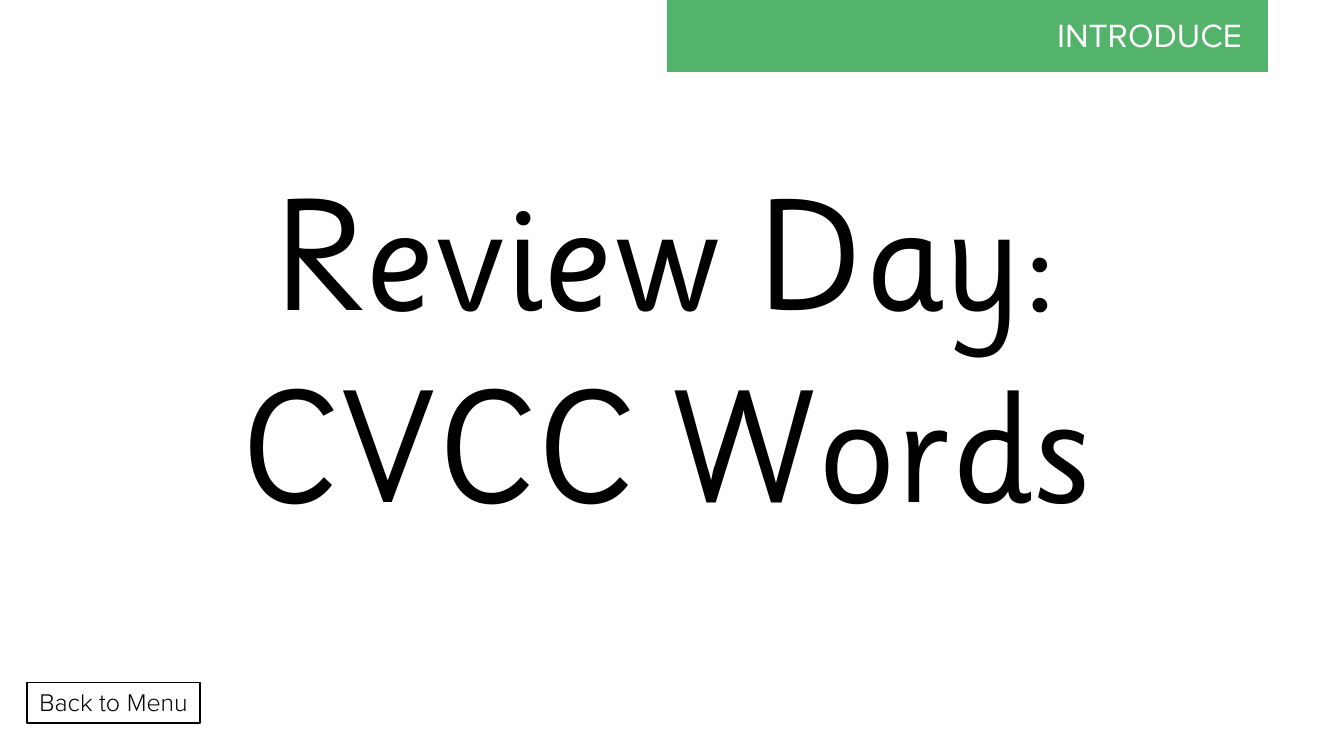 Week 1, lesson 5 Review Day: CVCC Words - Phonics Phase 4 - Presentation