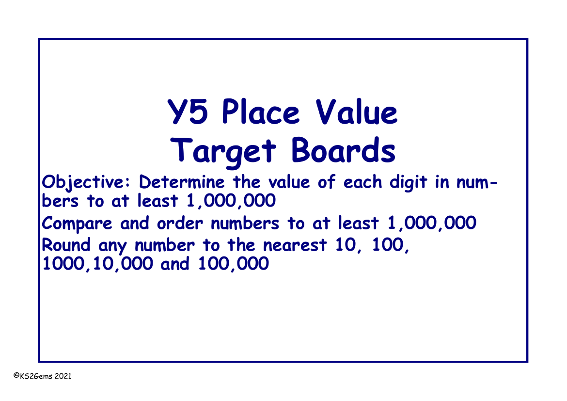 Place Value Target Boards - Ordering and Rounding 2