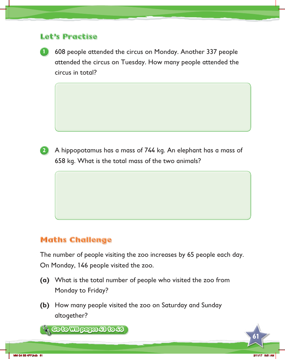 Max Maths, Year 4, Practice, Word problems