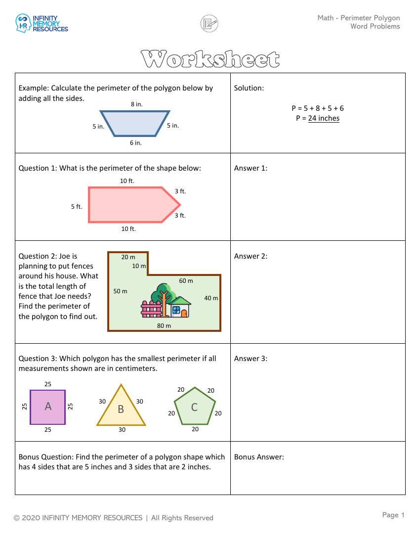 Perimeter Polygon - Word Problems