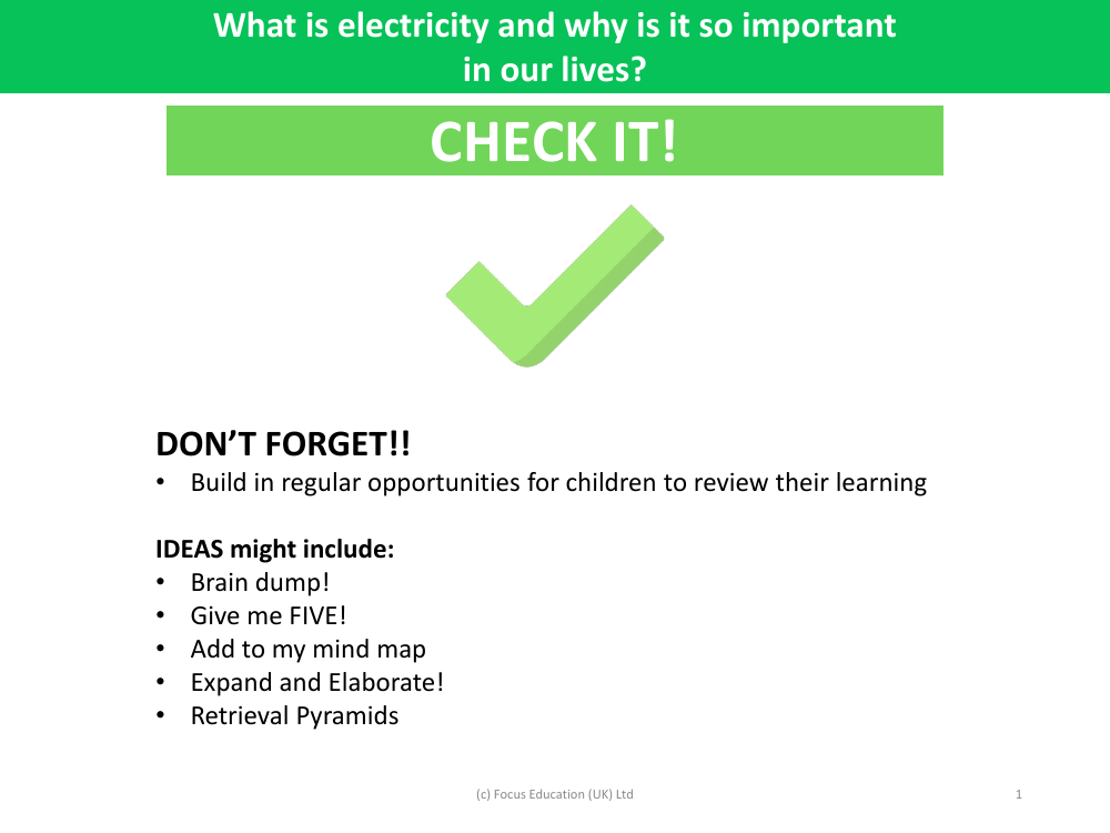 Check it! - Electricity - Year 4