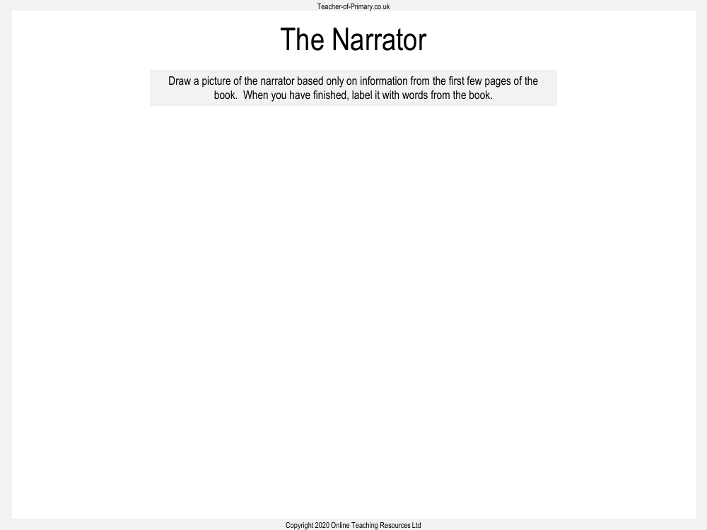 The Magic Finger - Lesson 2: Introducing Our Narrator - Worksheet