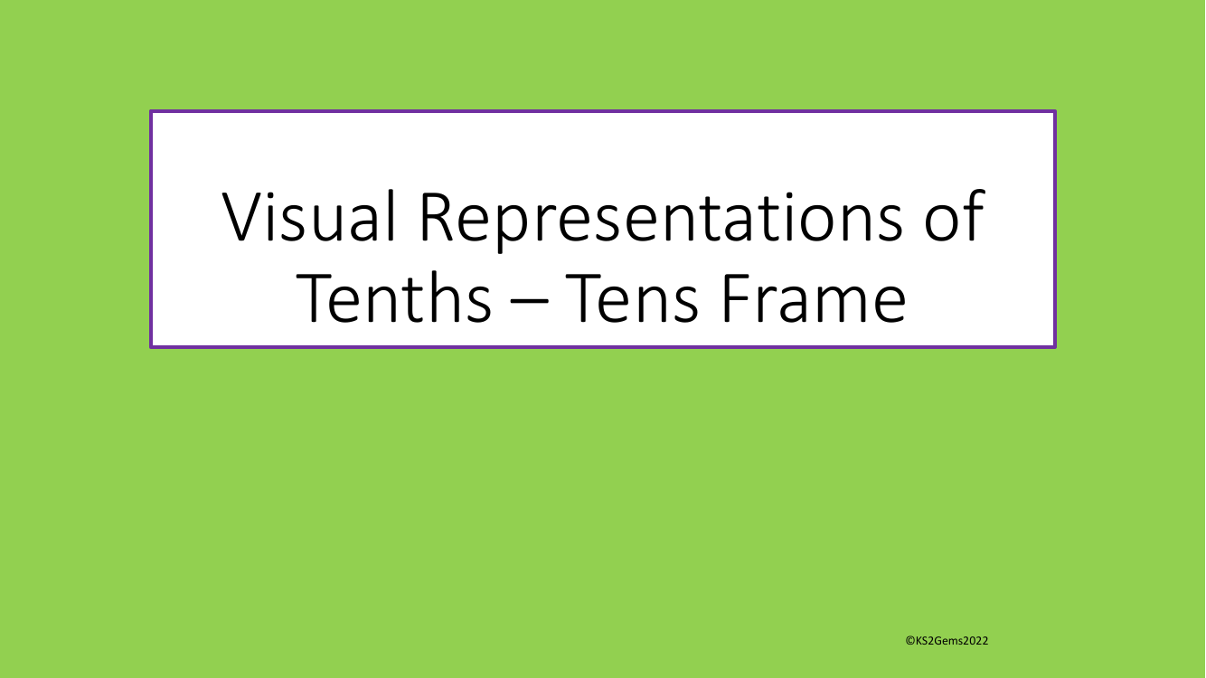 Visual Representations of Tenths Tens Frame