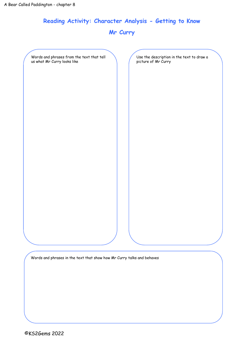 A Bear Called Paddington - Chapter 8 - Character Analysis Mr Curry