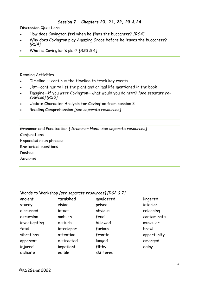 Darwin's Dragons - Session 7 - Chapters 20 - 24 - Worksheet