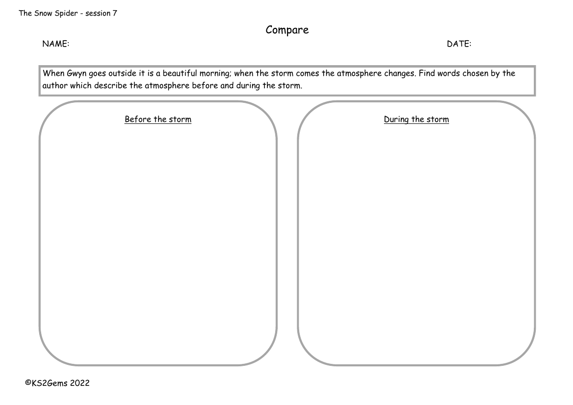 The Snow Spider - Session 7 - Compare