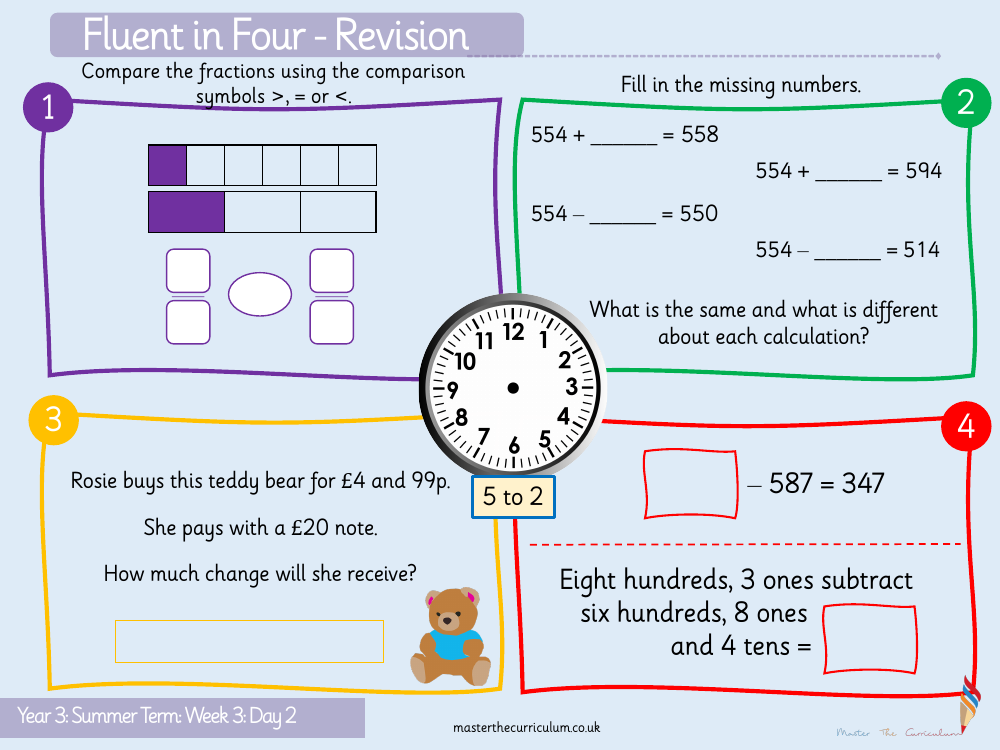 Fractions - Compare fractions - Starter