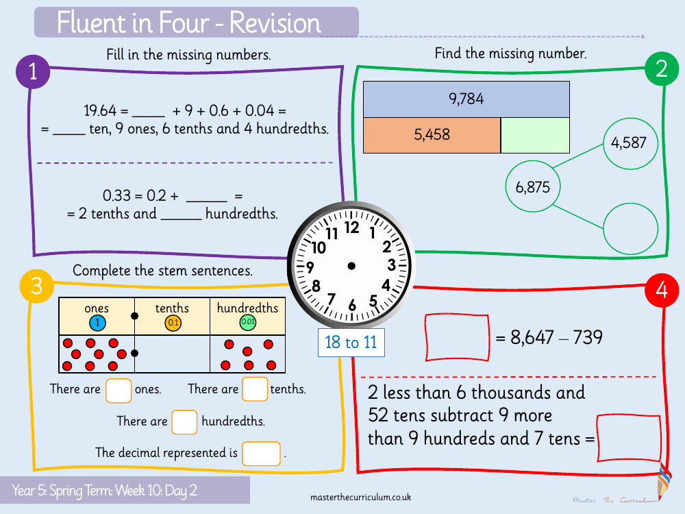 Decimals and Percentages - Decimals as Fractions (1) - Starter