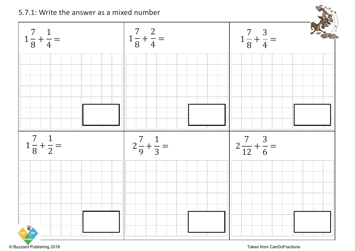 Add mixed and proper denominator multiples mixed number answer (beyond whole)