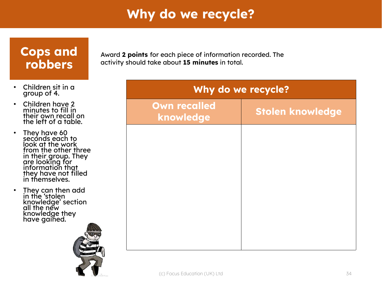 Cops and Robbers! - Why do we recycle? 