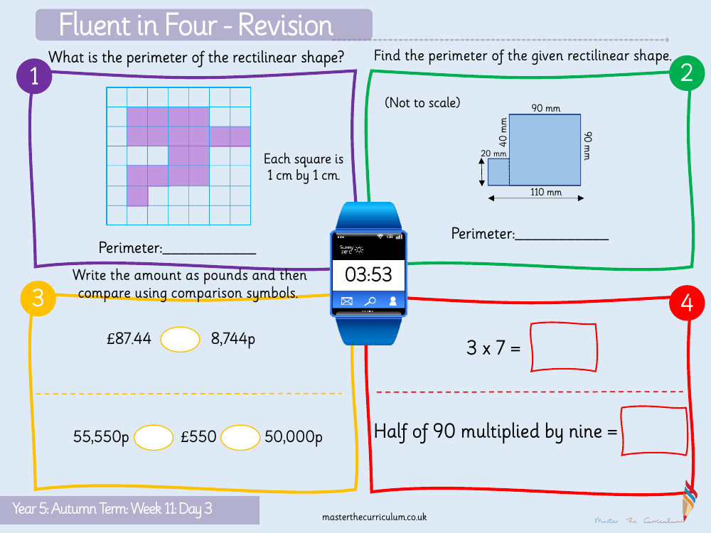 Perimeter and Area - Perimeter of Rectangles - Starter