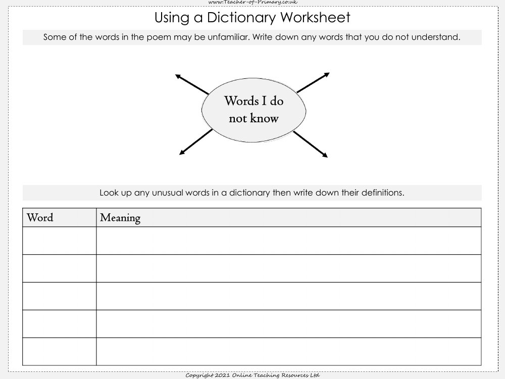 Twas the Night Before Christmas - Lesson 2 - Worksheets