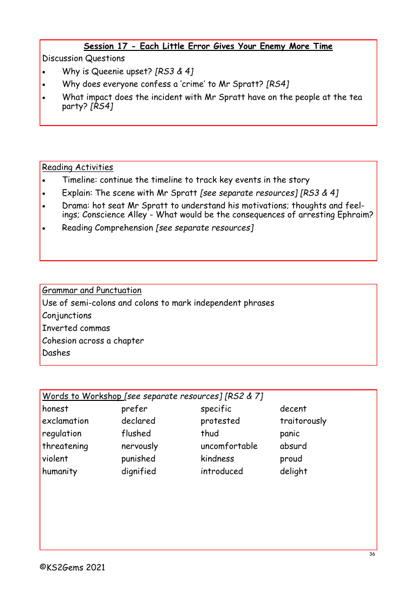 Letters from the Lighthouse - Session 17 - Worksheet