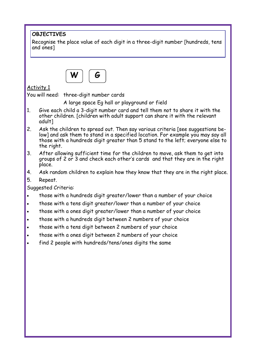 Recognise place value in a 3-digit number worksheet