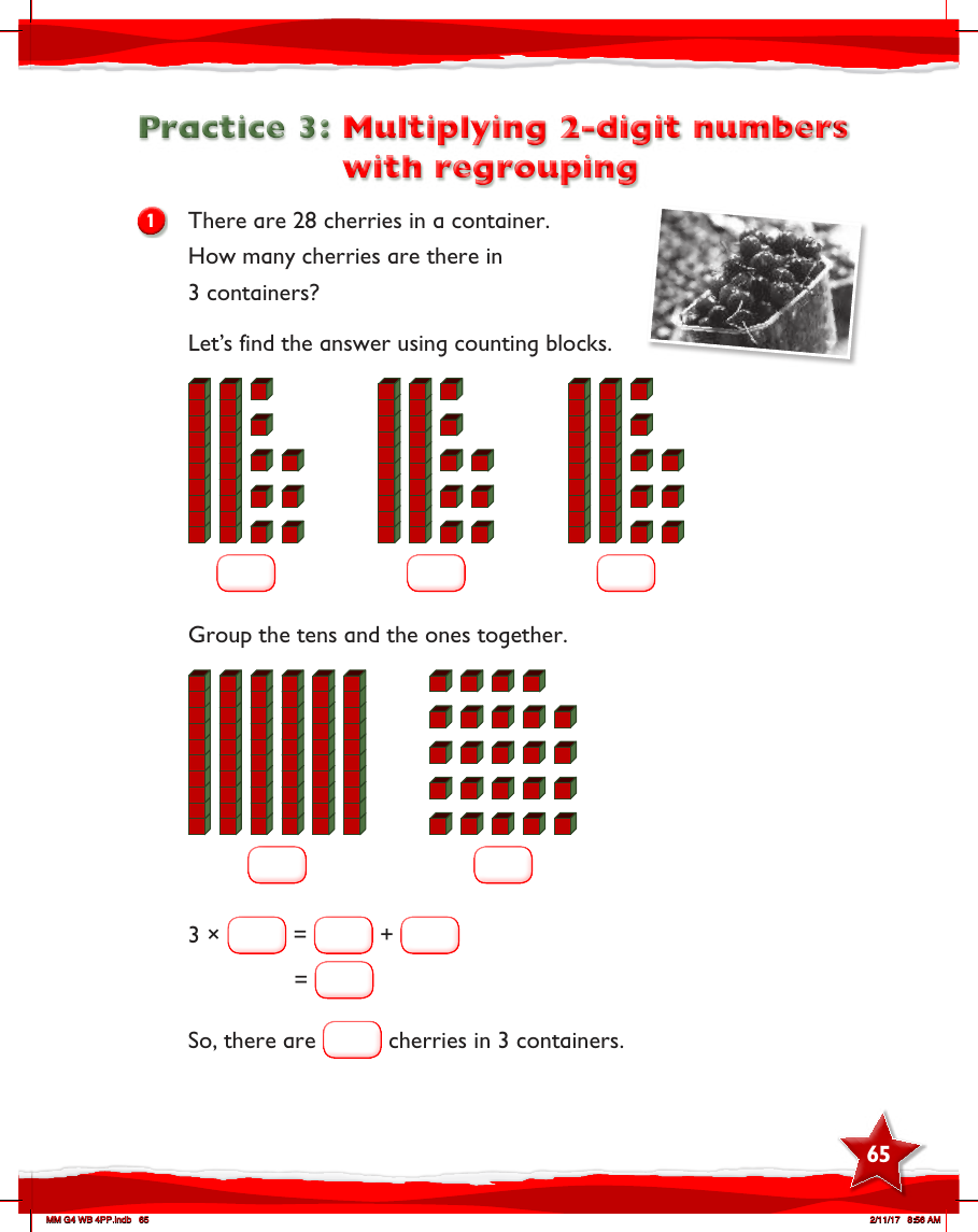 Max Maths, Year 4, Work Book, Multiplying 2-digit numbers with regrouping