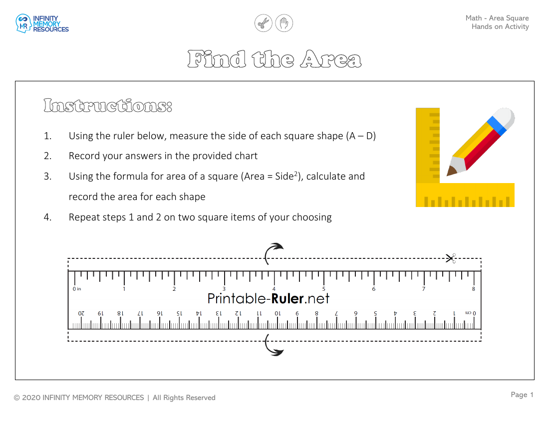 Area Square - Hands on Activity