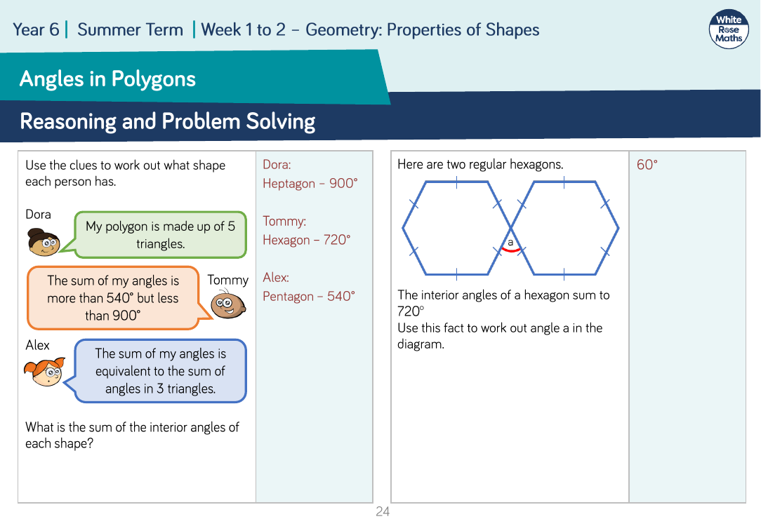 Angles in Polygons: Reasoning and Problem Solving