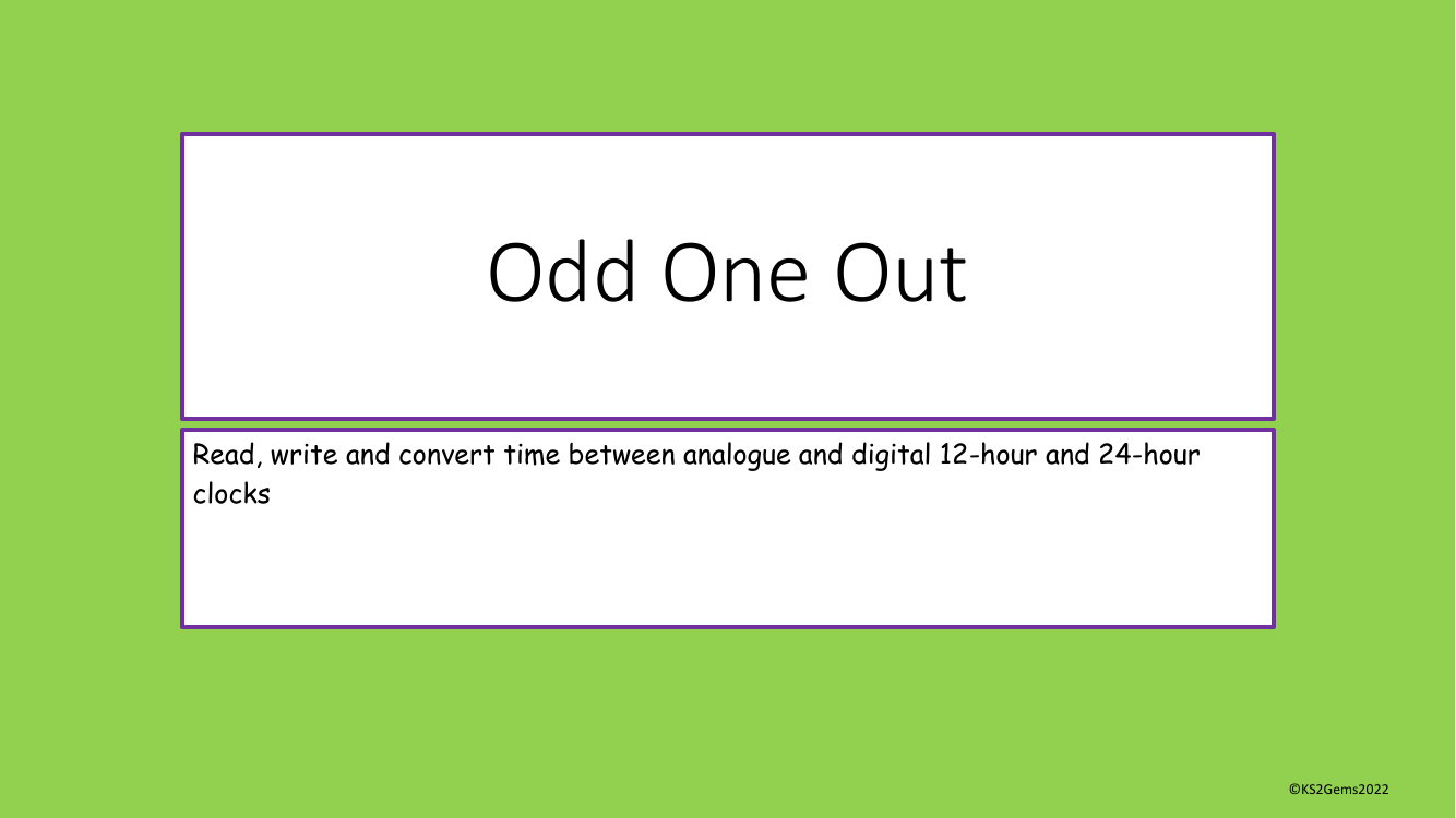 Time Odd One Out