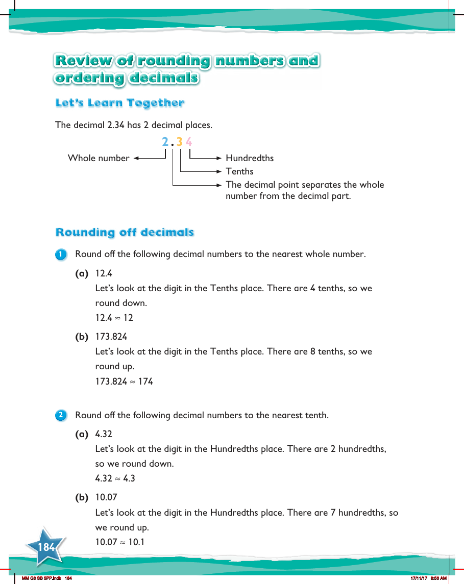 Max Maths, Year 6, Learn together, Review of rounding numbers and ordering decimals (1)