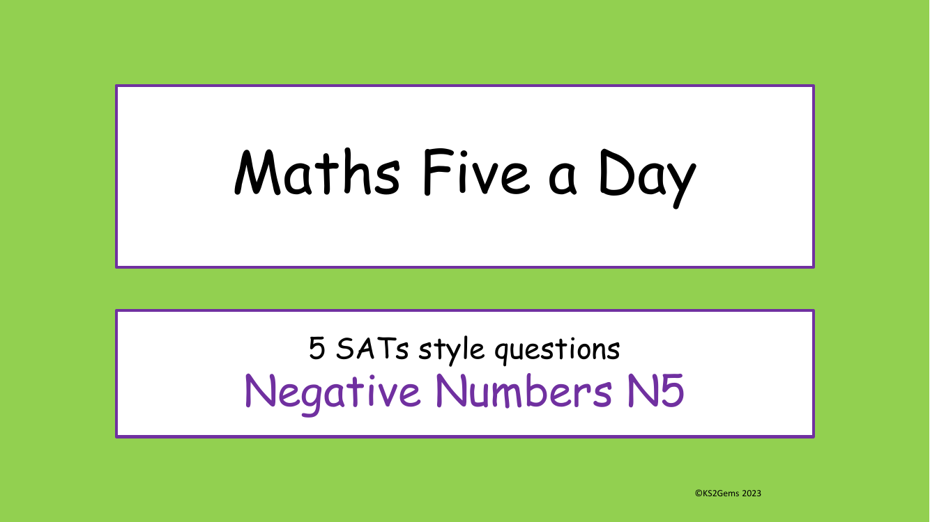 Five a Day - Number - Negative numbers