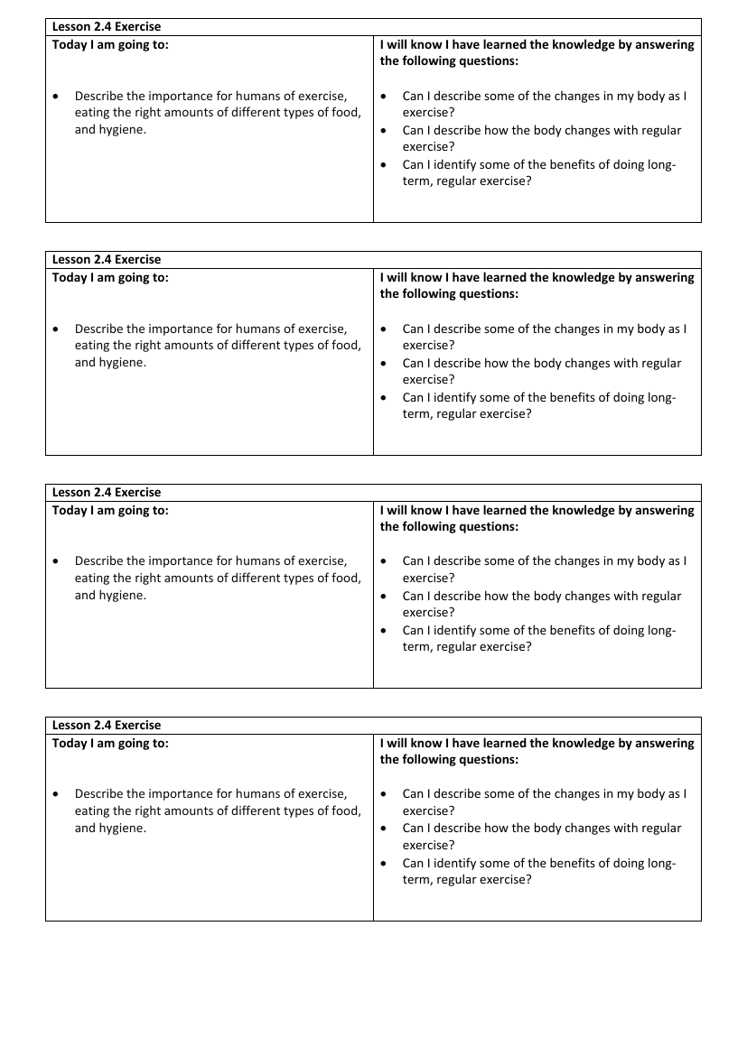 Exercise - Objectives Labels