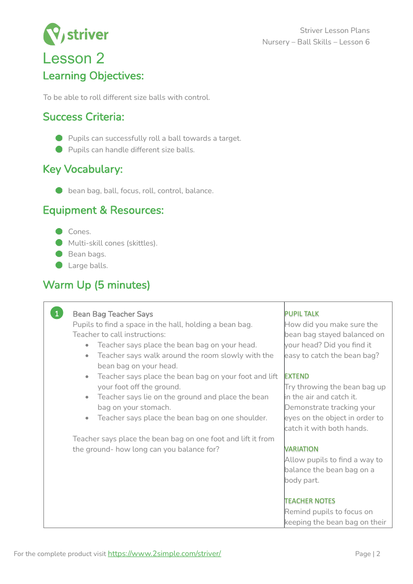 Ball Skills - Lesson 2