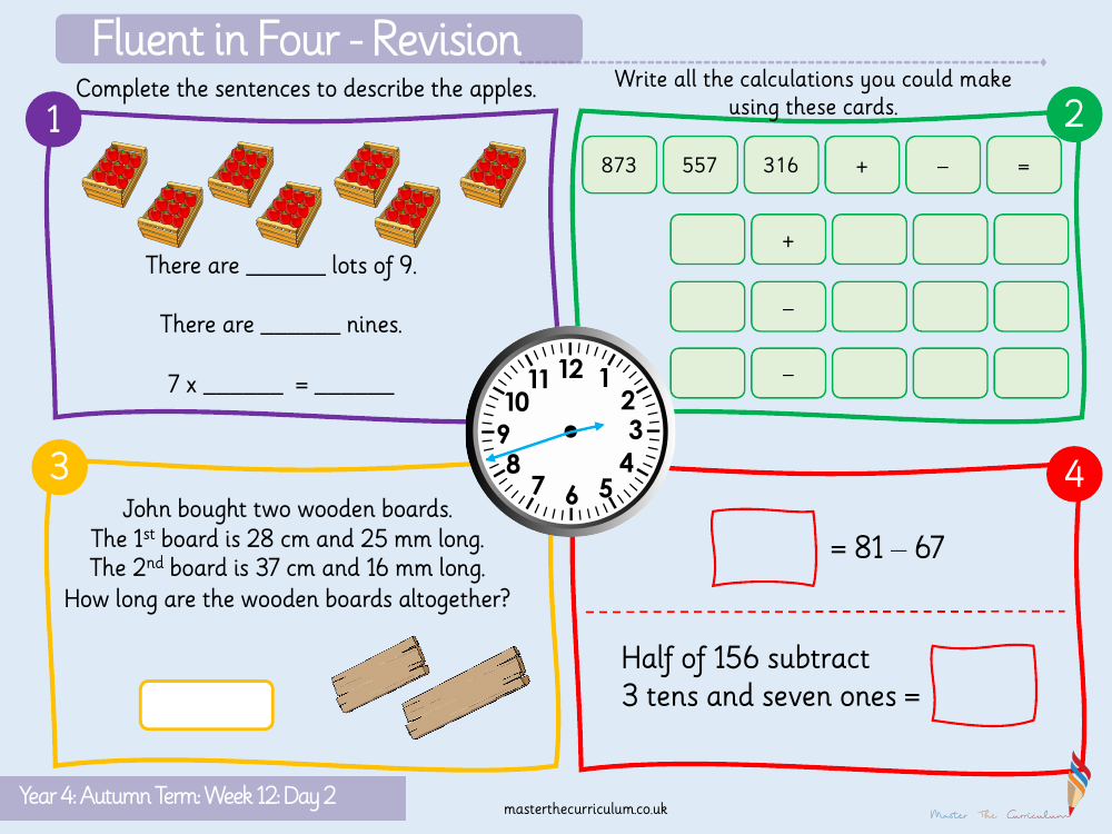 Multiplication and Division - 9 times tables and division facts - Starter