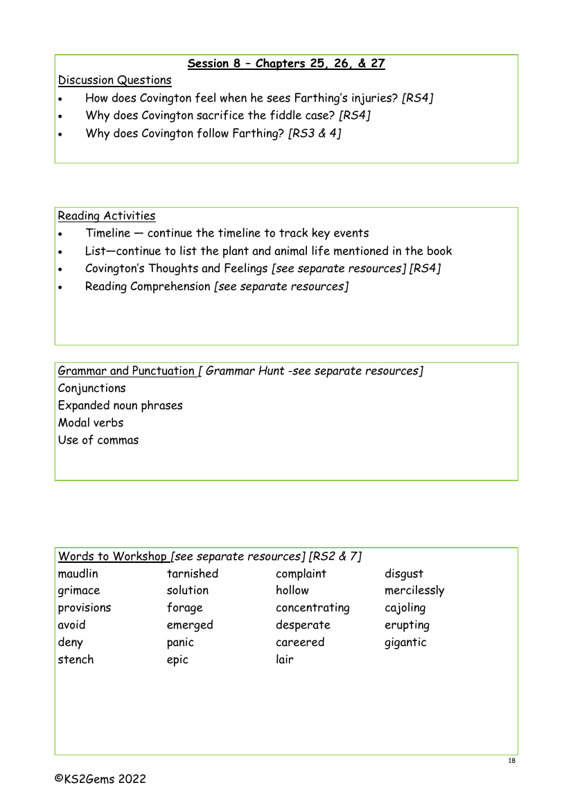 Darwin's Dragons - Session 8 - Chapters 25 - 27 - Worksheet