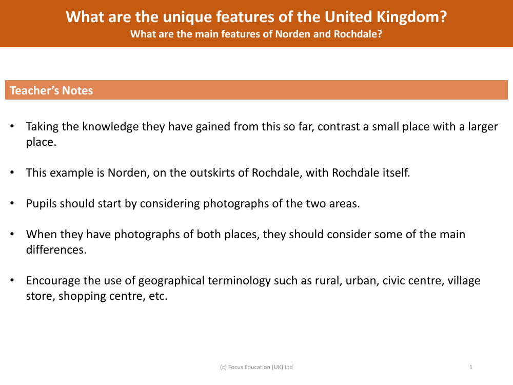 What are the main features of Norden and Rochdale? - Teacher's notes