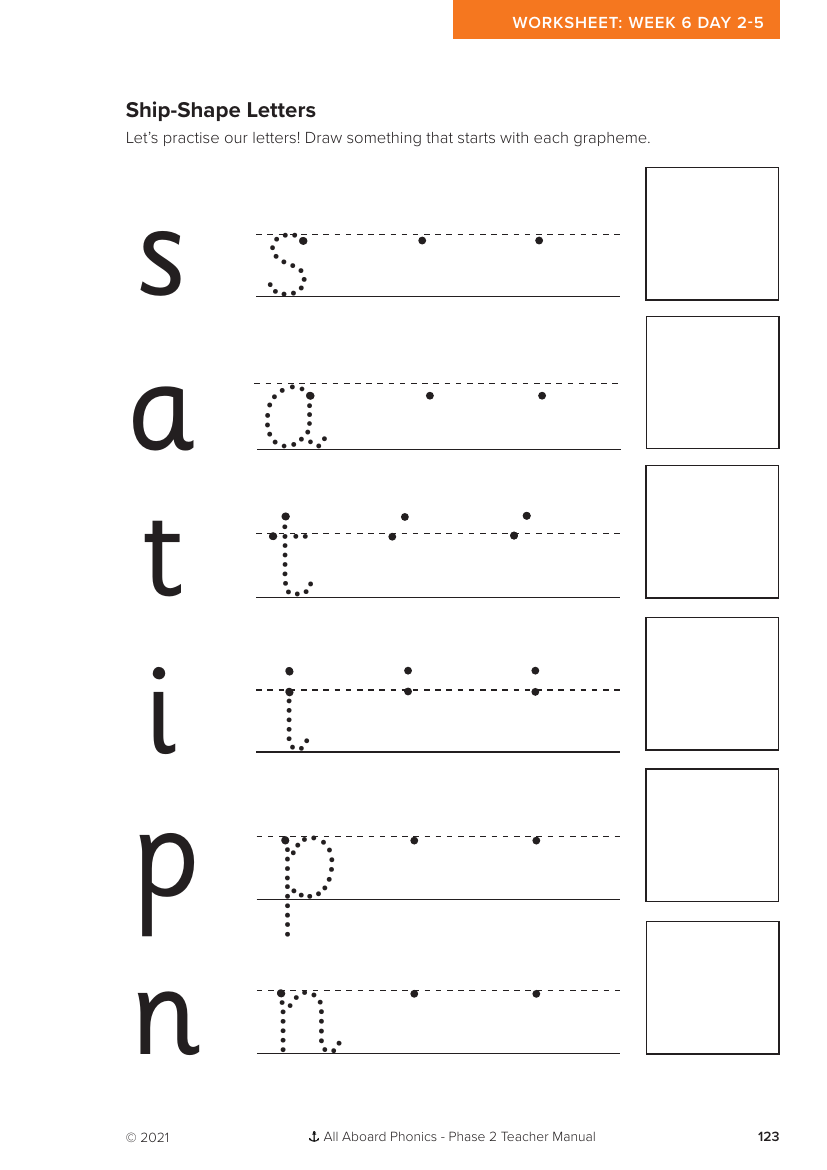 Week 6, lesson 2-5 Assessment days - Phonics Phase 2 - Lesson plan