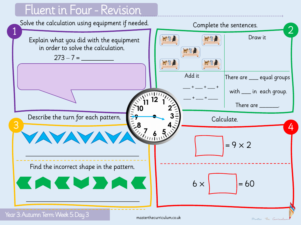 Addition and subtraction - Add and subtract three-digit and ​two-digit numbers not nrossing 100 - Starter