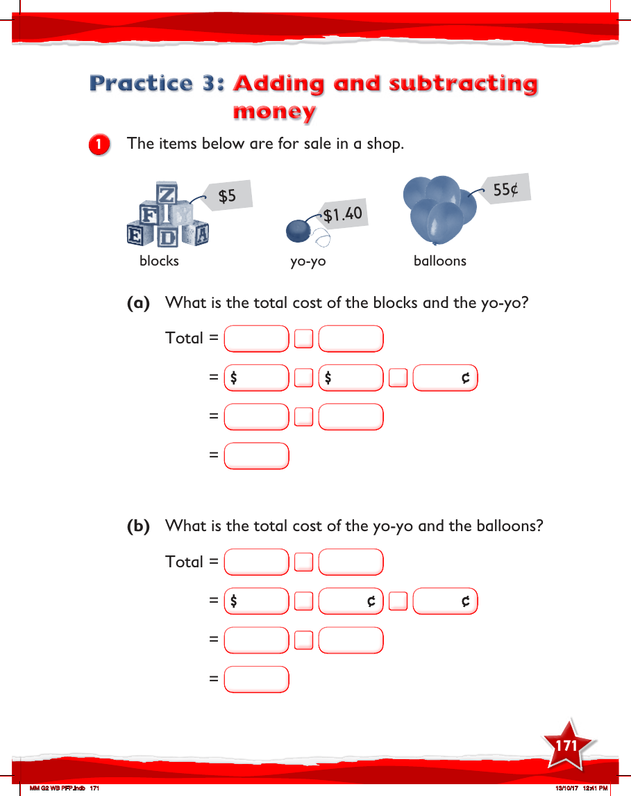 Max Maths, Year 2, Work Book, Adding and subtracting money
