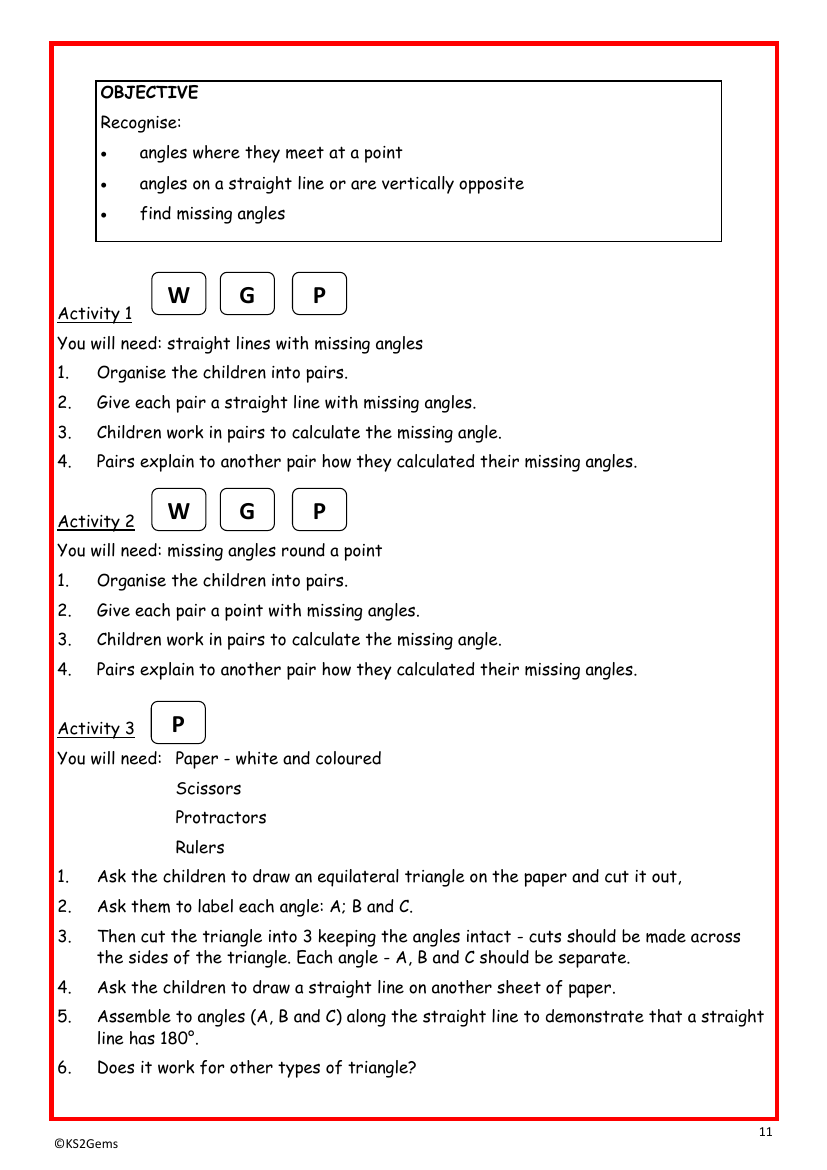 Angles worksheet