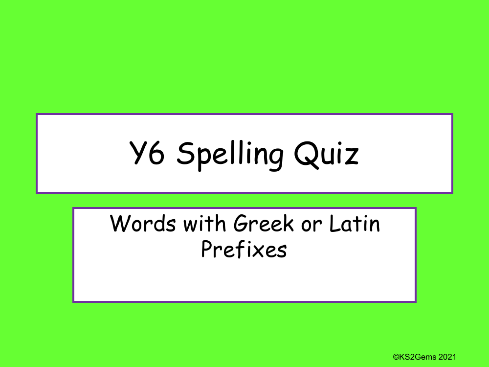 Words with Greek or Latin Prefixes Quiz