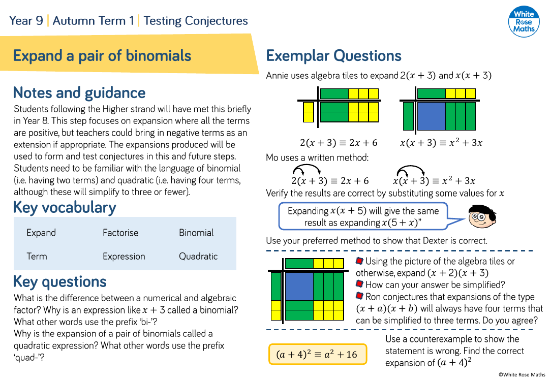 Expand a pair of binomials: Questions