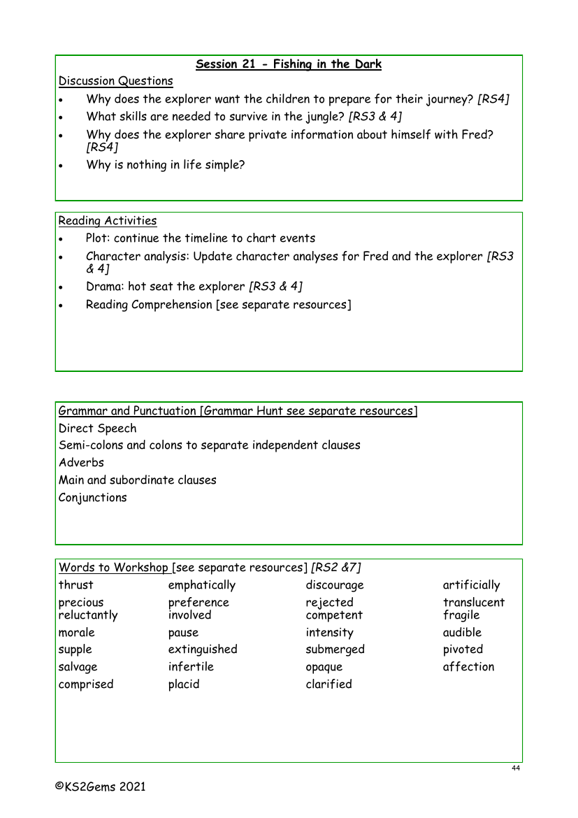 The Explorer - Session 21 - Worksheet