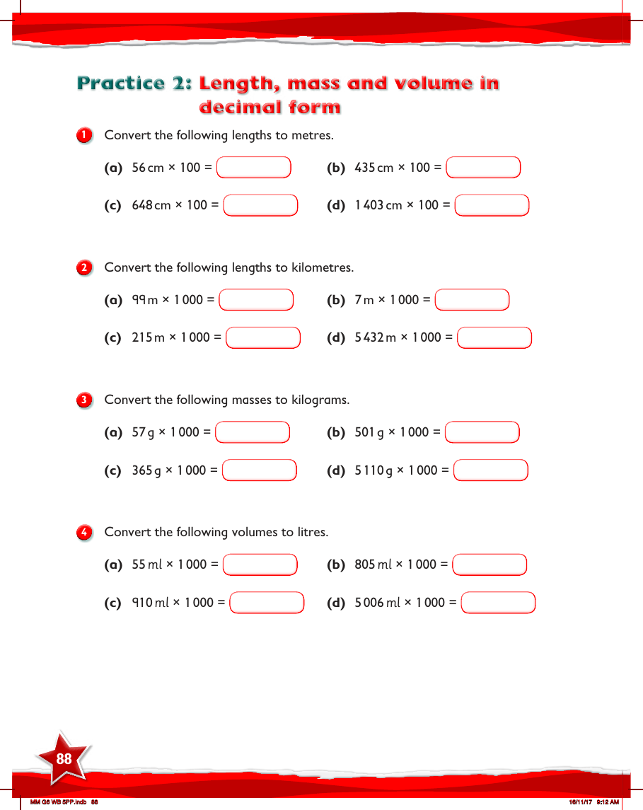 Max Maths, Year 6, Work Book, Converting between units of measurement (2)