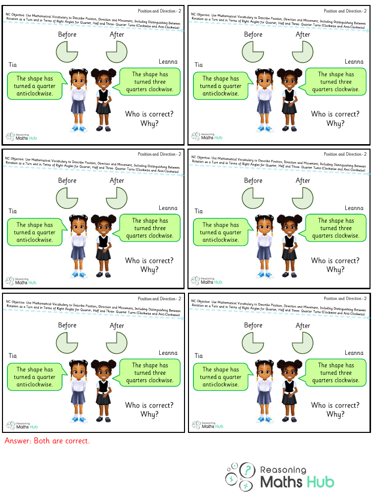 Use mathematical vocabulary to describe position, directions and movement 4 - Reasoning