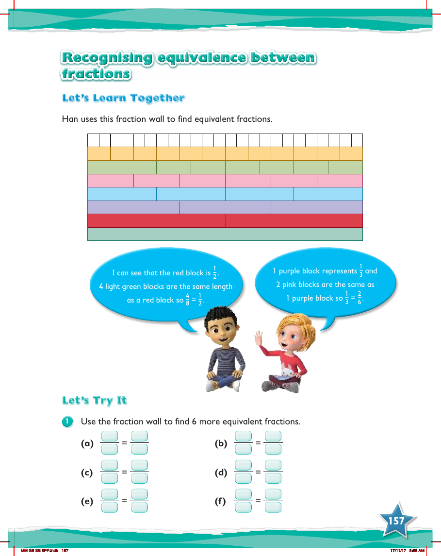 Max Maths, Year 6, Try it, Recognising equivalence between fractions (1)