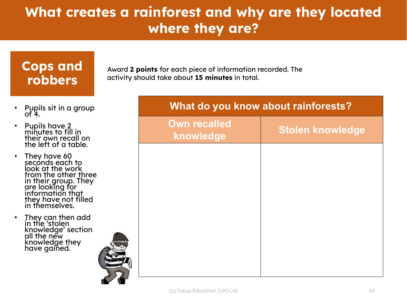 Cops and robbers - What do you know about rainforests?