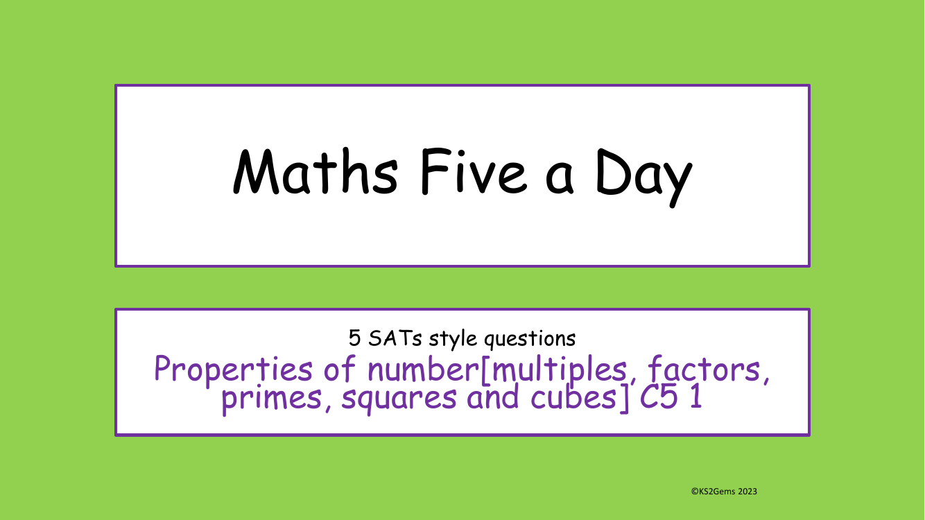 Five a Day - Calculations - Properties of number 1