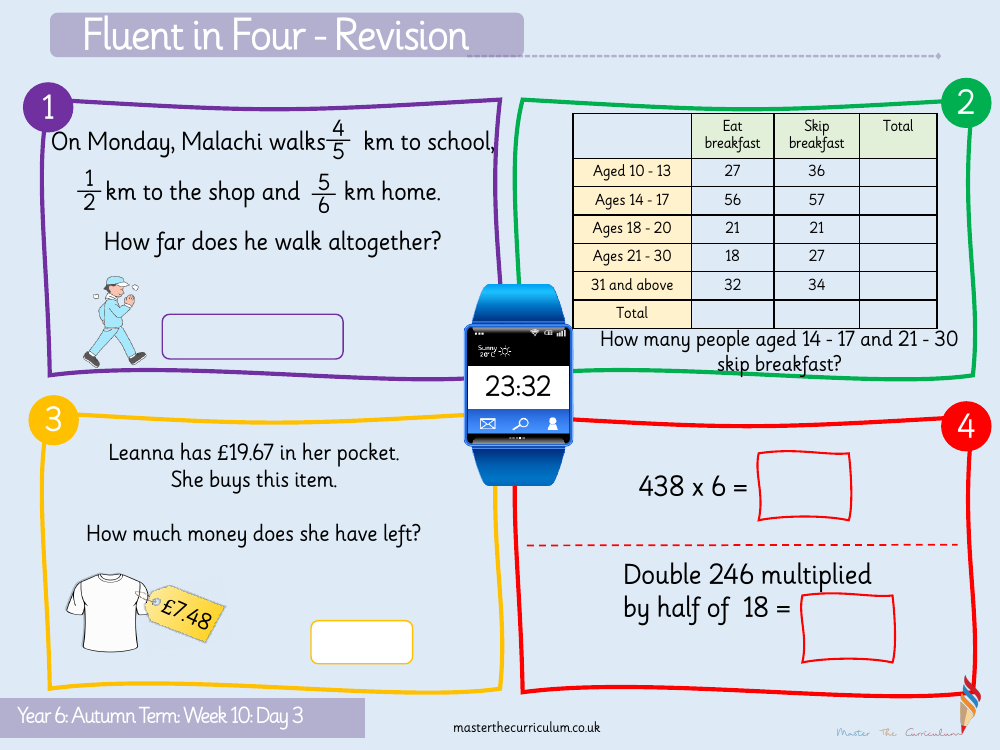 Fractions - Subtract Mixed Numbers - Starter