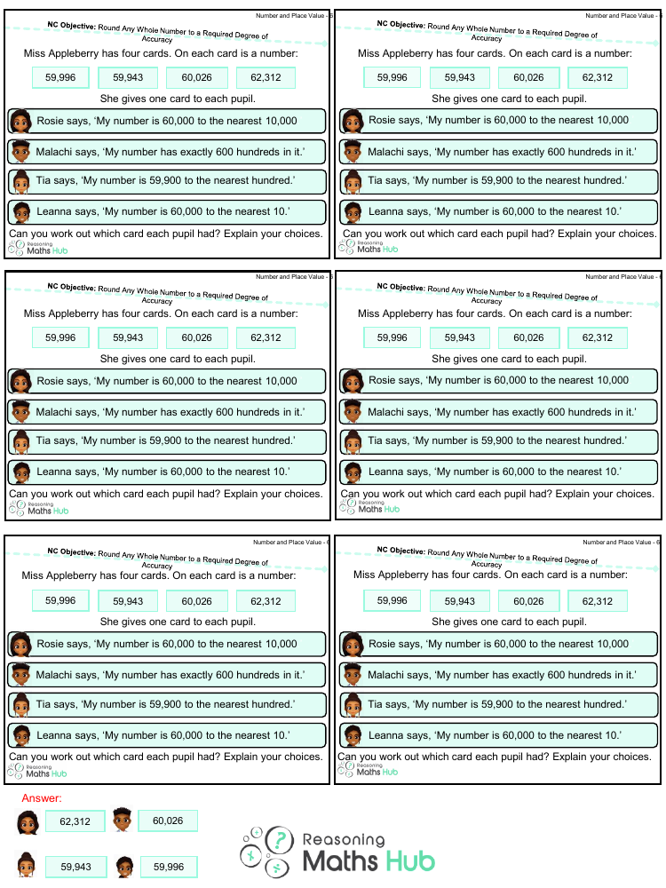 Round any whole number to a required degree of accuracy - Reasoning