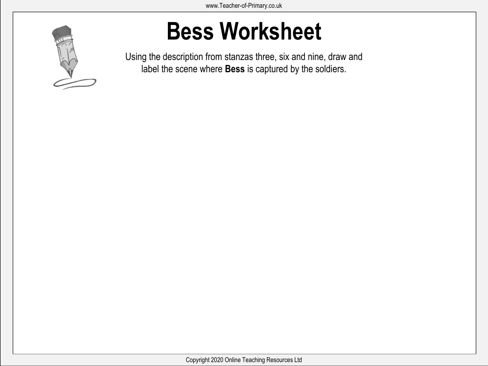 The Highwayman - Lesson 7 - Bess Worksheet