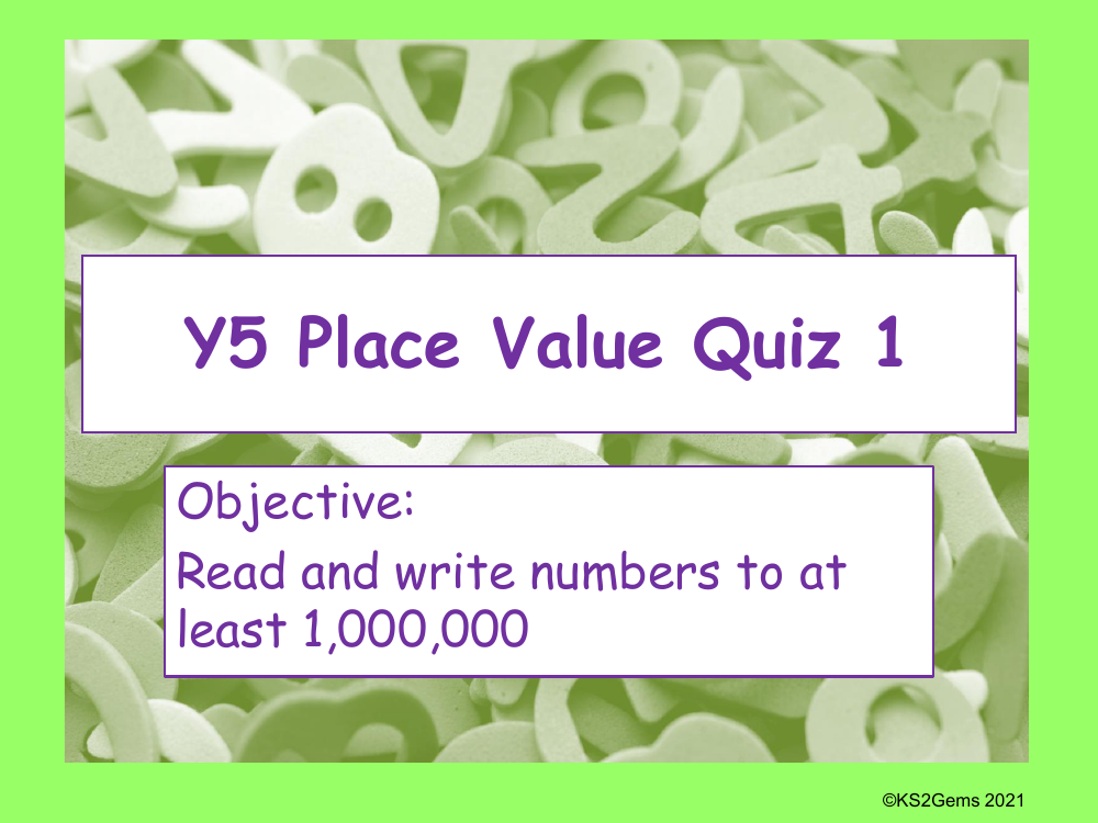 Read and write up to 1,000,000 quiz