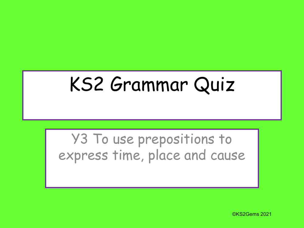 Preposition Quiz